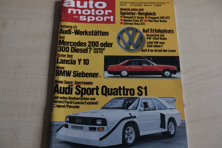 Deckblatt Auto Motor und Sport (15/1985)